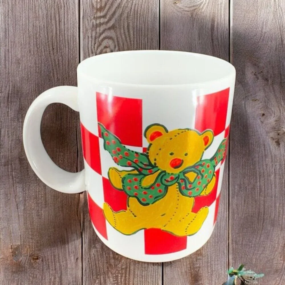 Vintage Waechtersbach Christmas Mugs Cups Stocking and‎ Bear Mug Set 2 Pottery